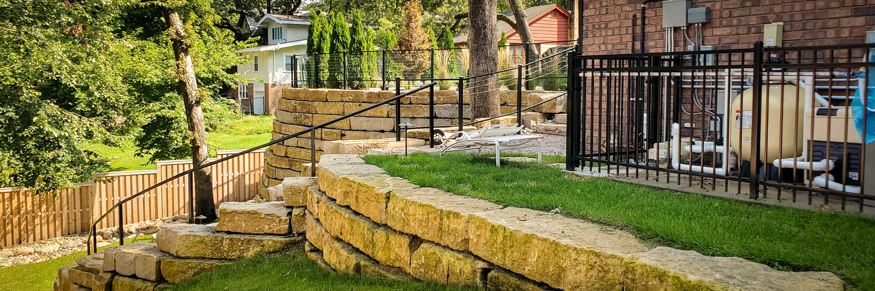 Cedar Rapids fence company residential fencing contractors Iowa railings stair railing balcony joilet commercial architectural industrial