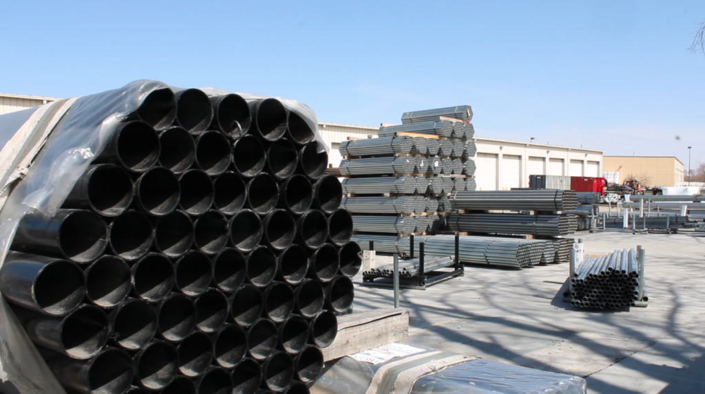 Image of fence materials in Cedar Rapids, at American Fence Company location.